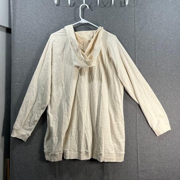 Isaac Mizrahi Live! Bridgehampton Textured Knit Hood Cream-X-Large - Picture 2 of 10